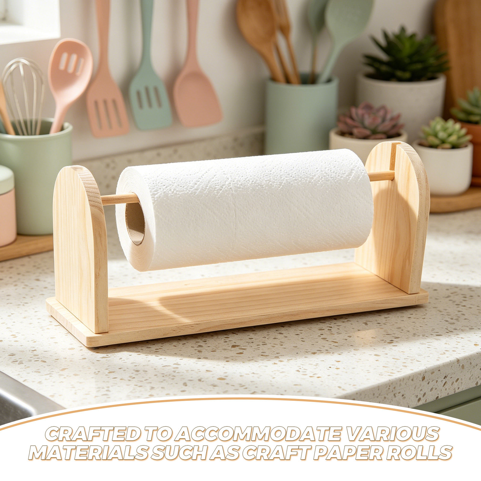 Wooden Tabletop Paper Roll Hol - Papercraft Supply Ribbon recension och pris