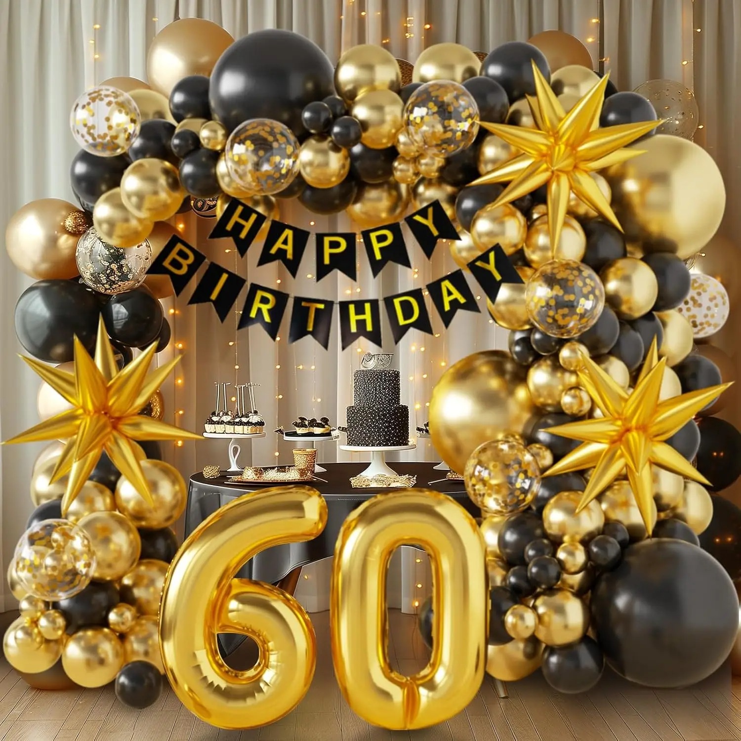 40/50/60th Birthday Decoration - Party Banner Gold recension och pris