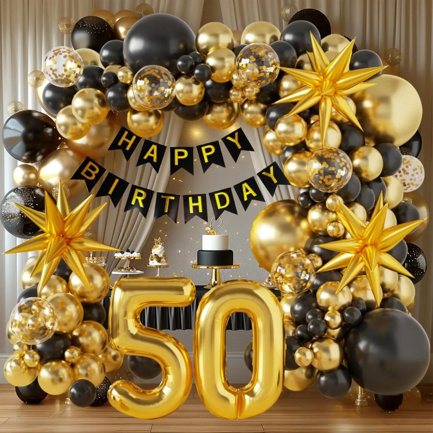40/50/60th Birthday Decoration - Party Banner Gold recension och pris