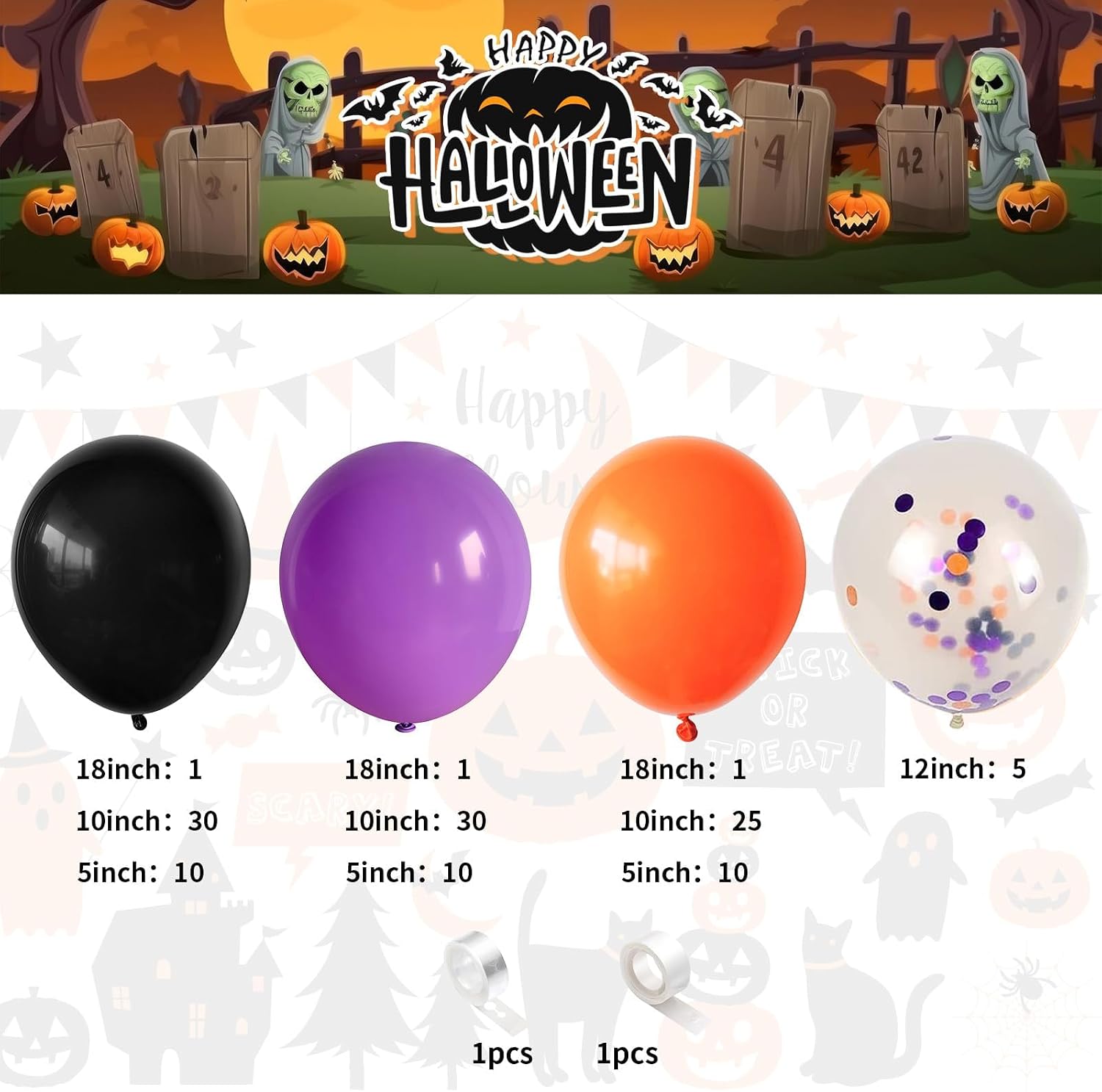 Jobkoo Halloween Balloon Arch  - Balloon Arch Kit recension och pris