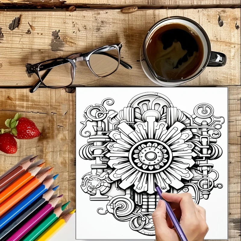 Coloring Book Steampunk Flower - Supply Event recension och pris