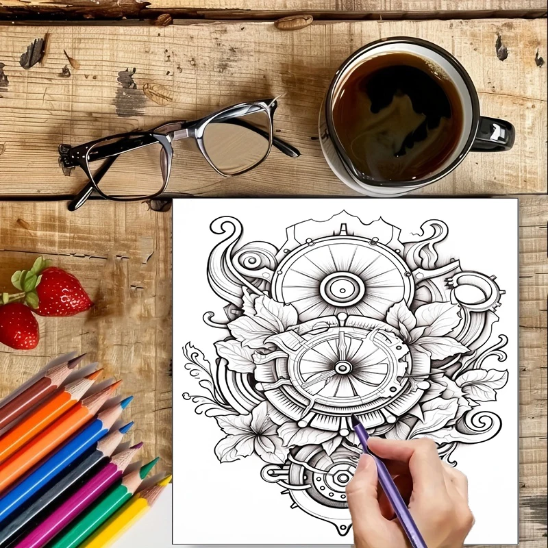 Coloring Book Steampunk Flower - Supply Event recension och pris