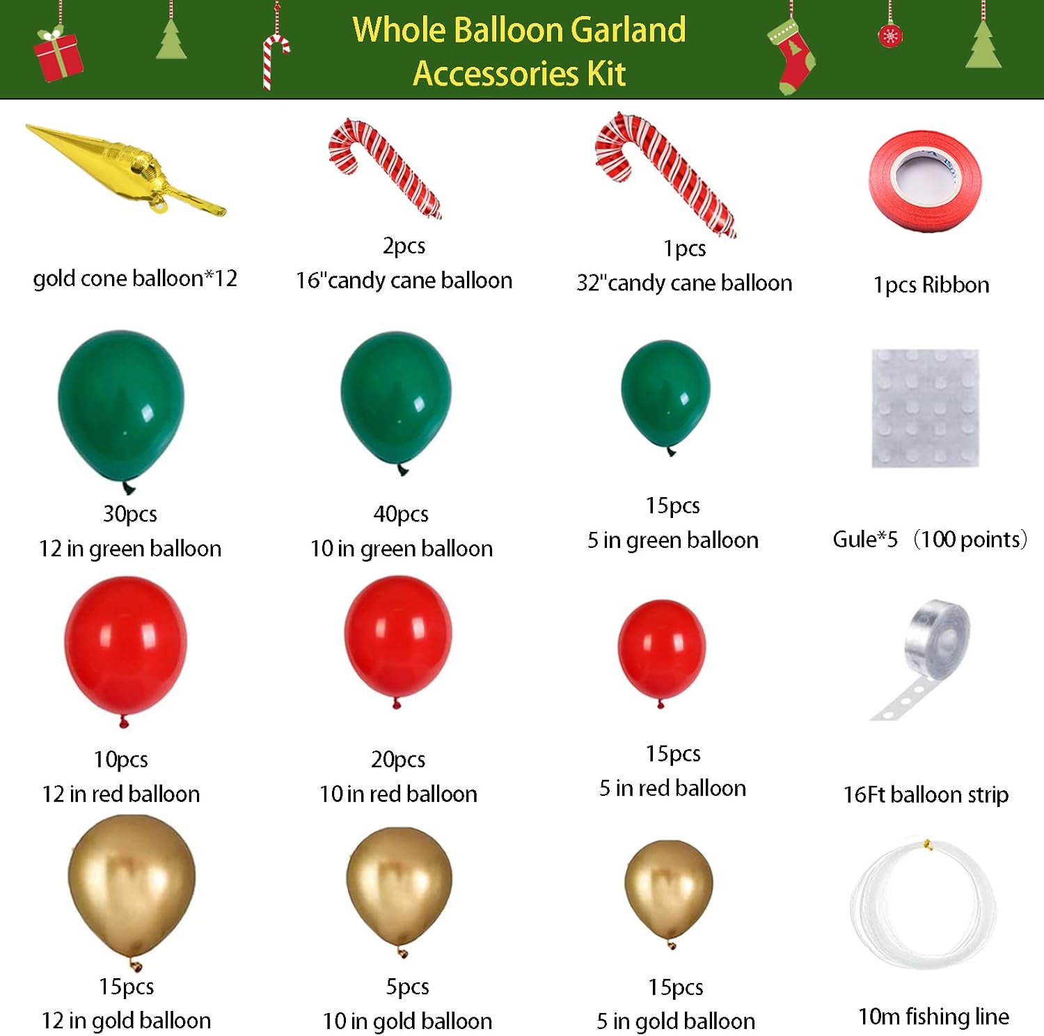 Christmas Balloons Garland Arc - Balloon Arch Kit recension och pris